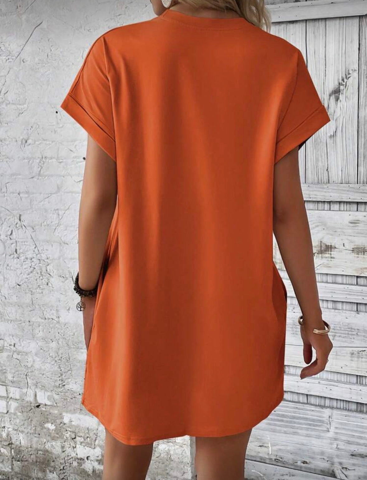 4491 Loose Fit Batwing Sleeve Tee Dress