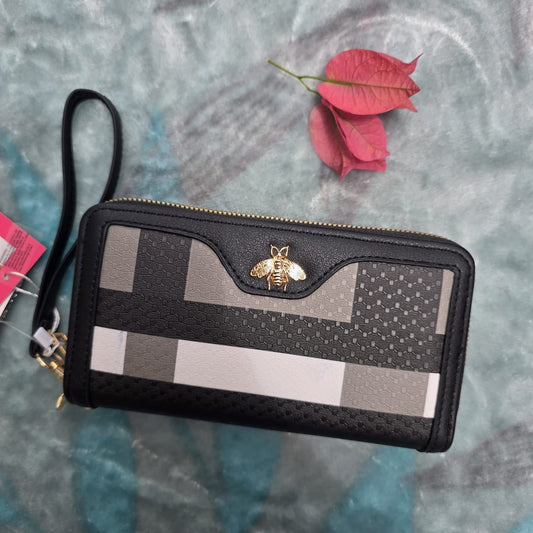 Double Zipper Wallet with wristlet strap