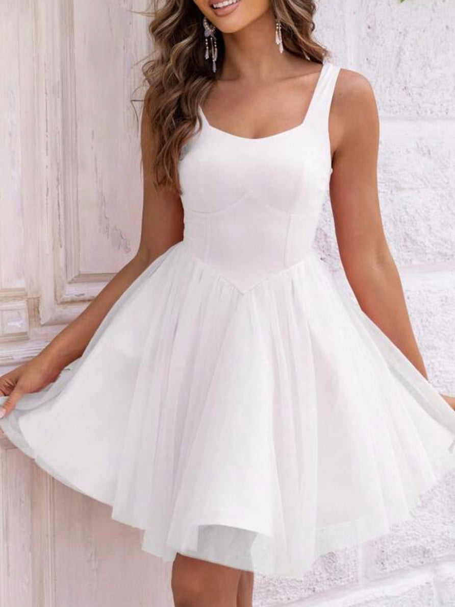 Mesh Overlay Cami Dress