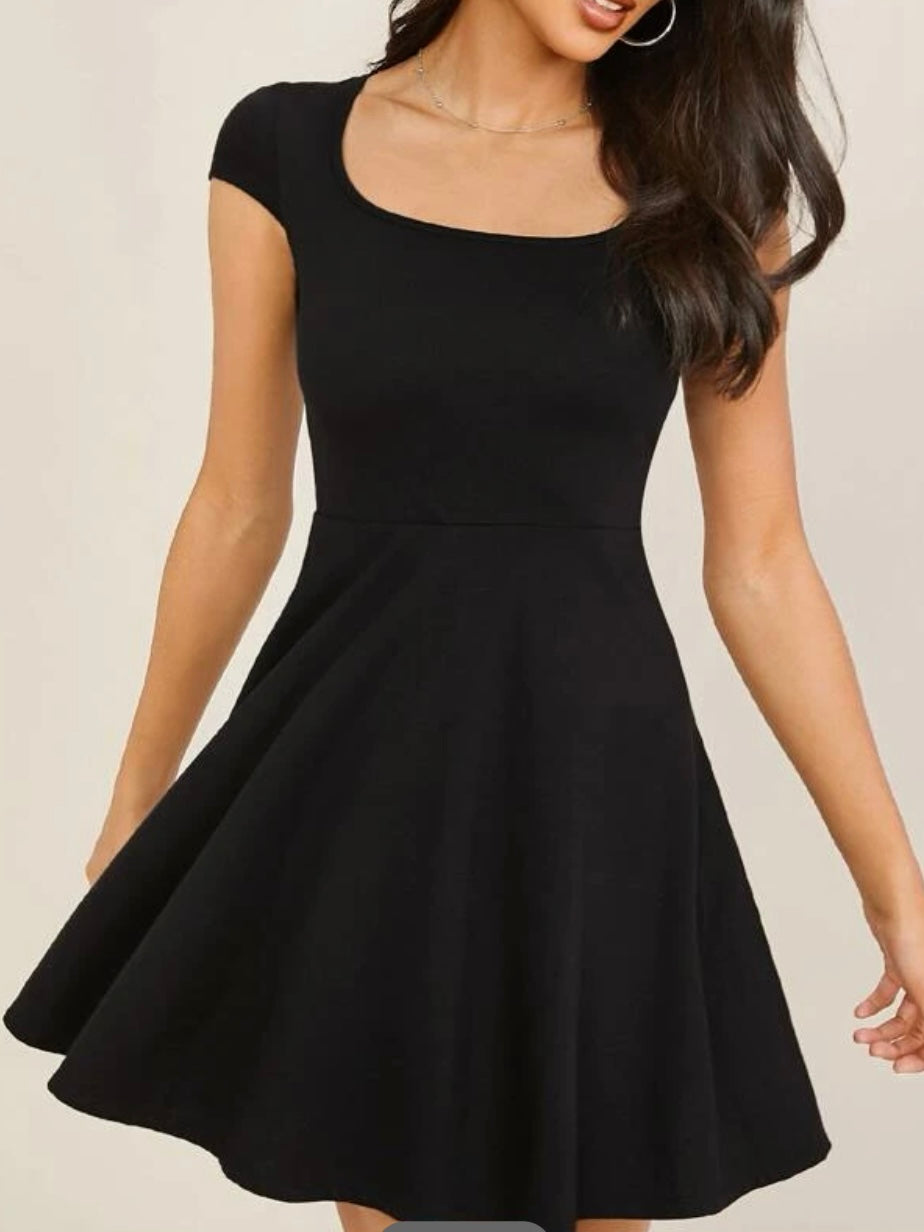 Scoop Neck Fit & Flare Dress
