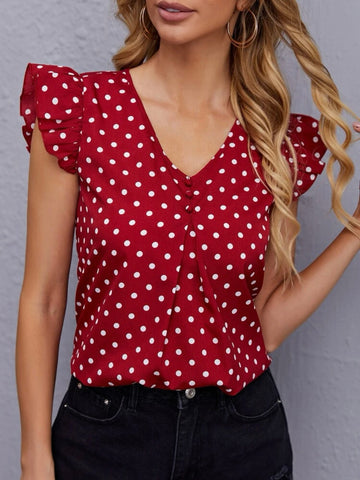 Ruffle Trim Blouse