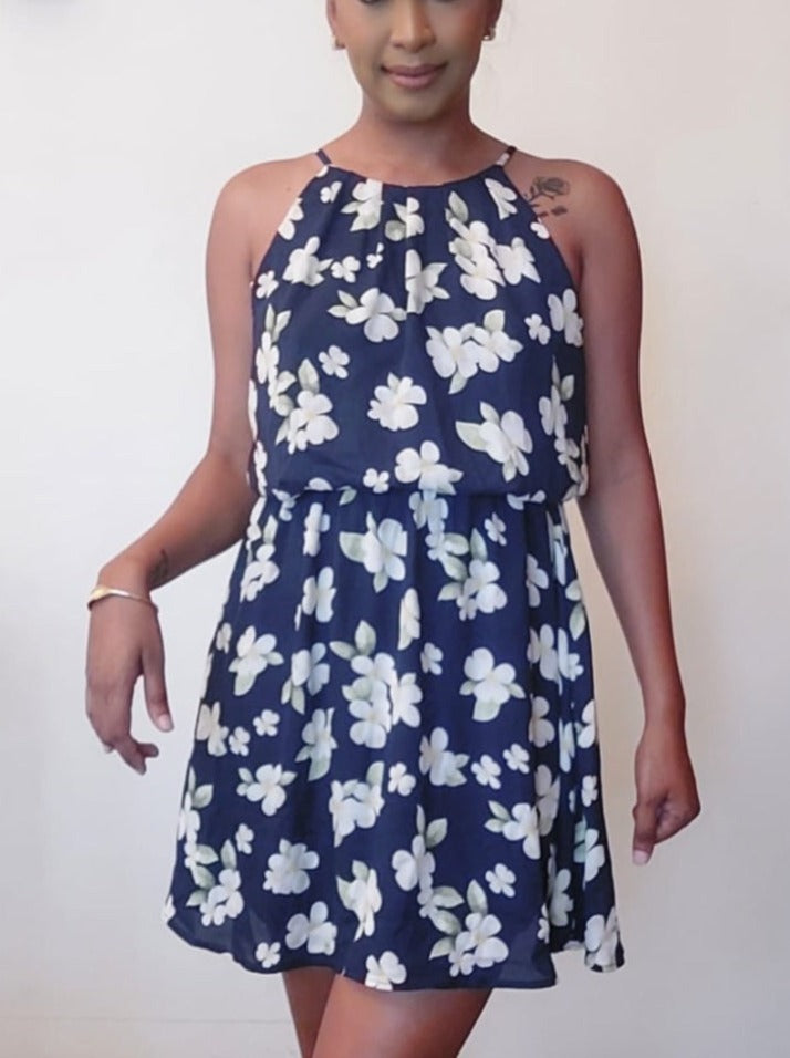 Lined Dobby Printed Dress