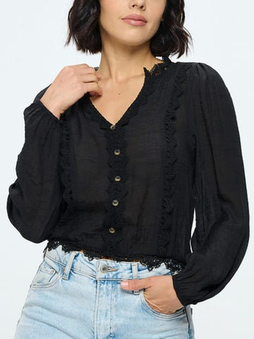 Crochet Lace Trim Top