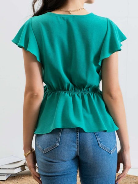 Lace Insert Surplice Top 1