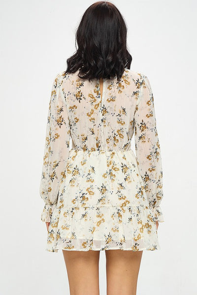Floral Print Long Sleeve Dress