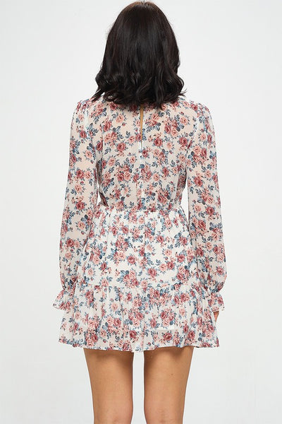 Floral Print Long Sleeve Dress