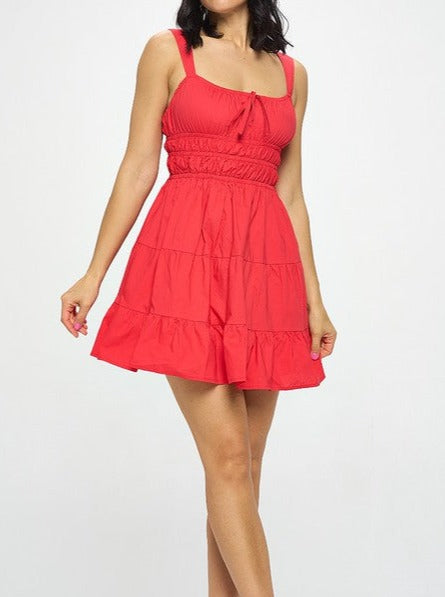 Tiered Mini Dress * COTTON