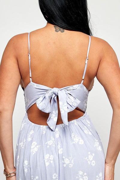 Boho Eyelet Emroidered Tie Back Maxi Dress