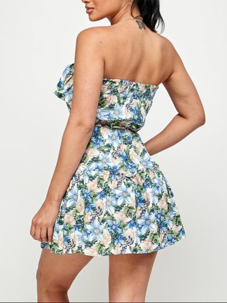 Ruffle Tube Top Mini Dress
