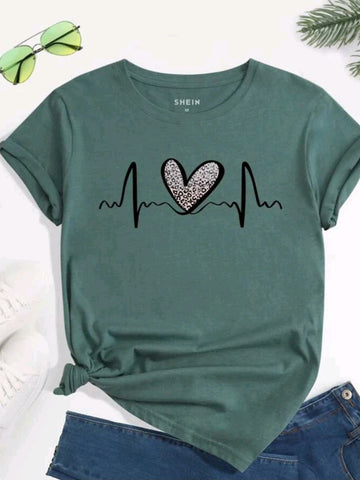 Heart Print Tee