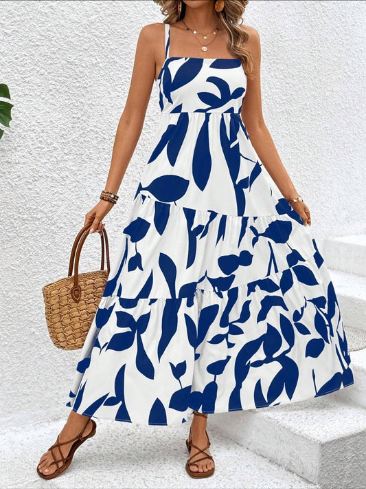 Printed Ruffle Hem Cami Dress