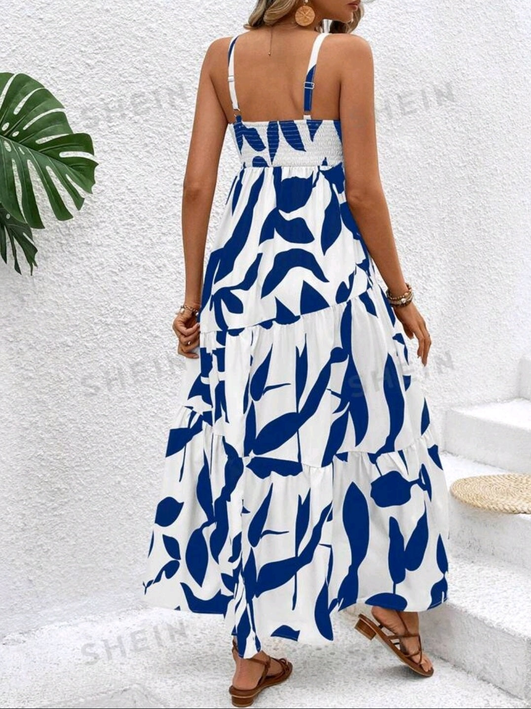 Printed Ruffle Hem Cami Dress