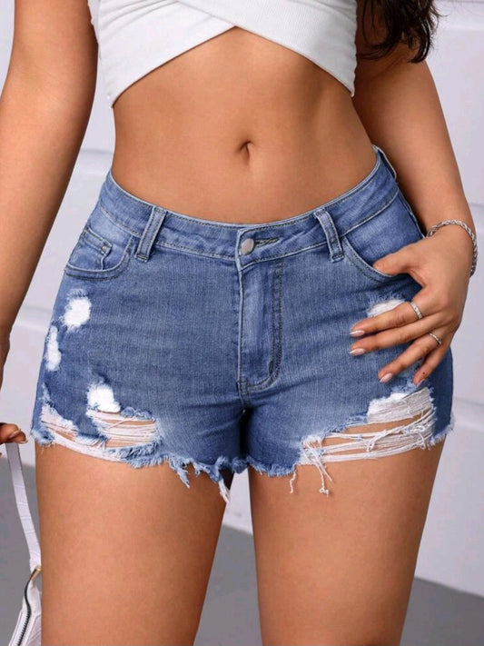 #7177 Slim Fit Denim Shorts