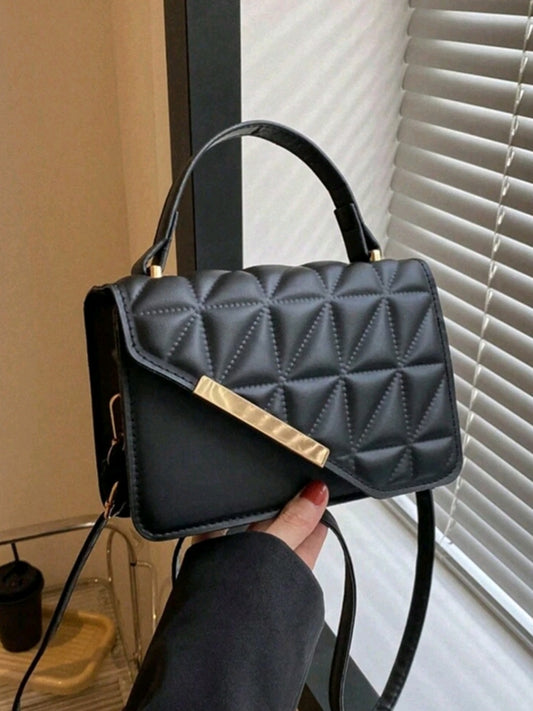 #0011 Mini Stylish Flap Top Handle Bag With Adjustable Shoulder Strap
