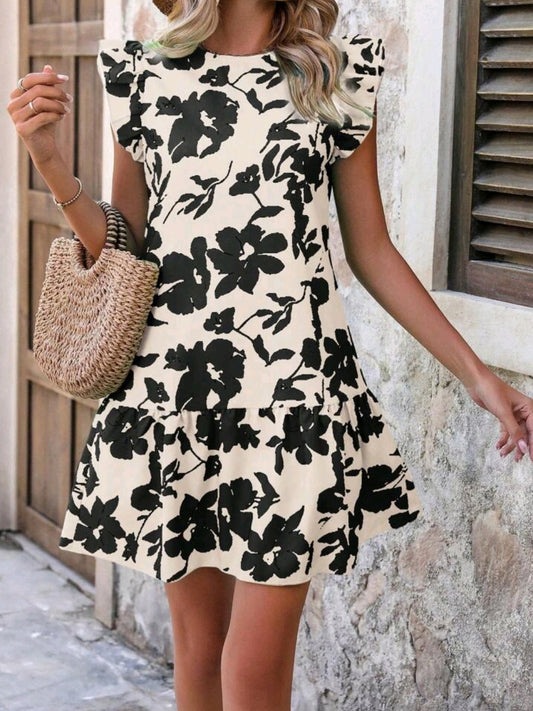 #8190 Round Neck Simplistic Fashion Dress