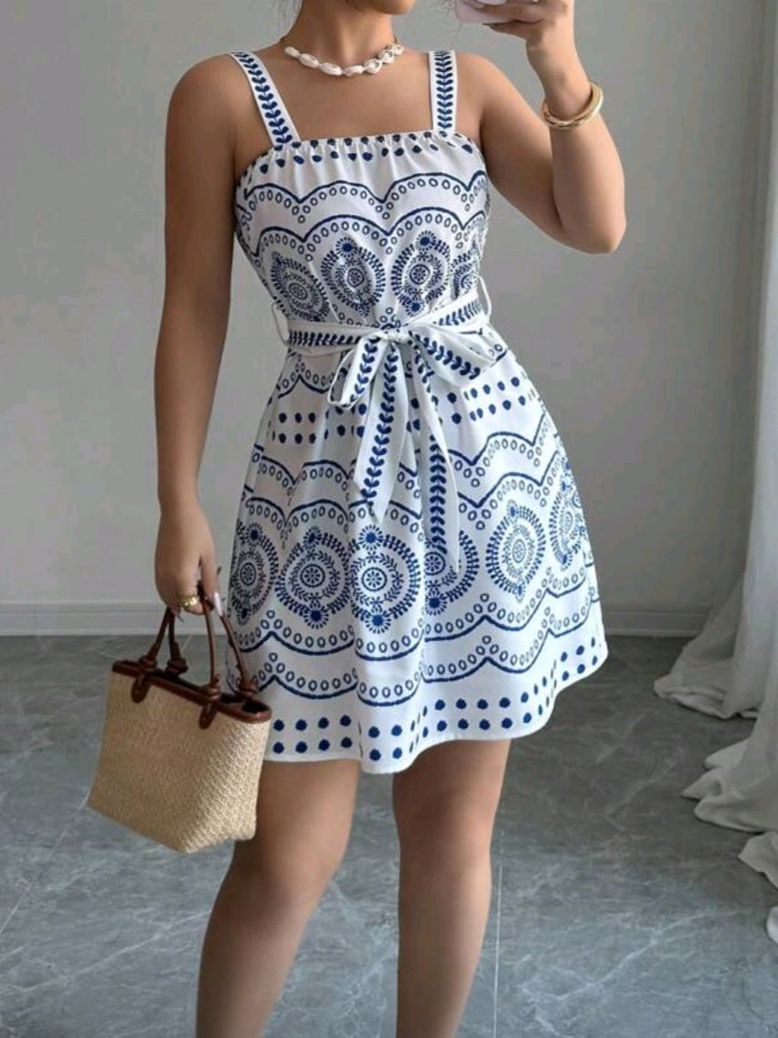 #1355 Camisole Waist Fitted Dress