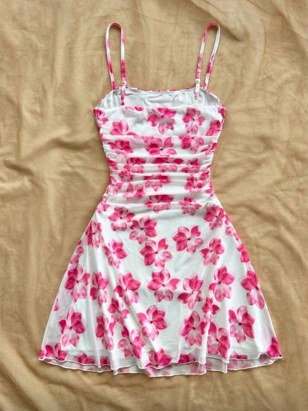 #8751 Floral Print Camisole Mini Dress