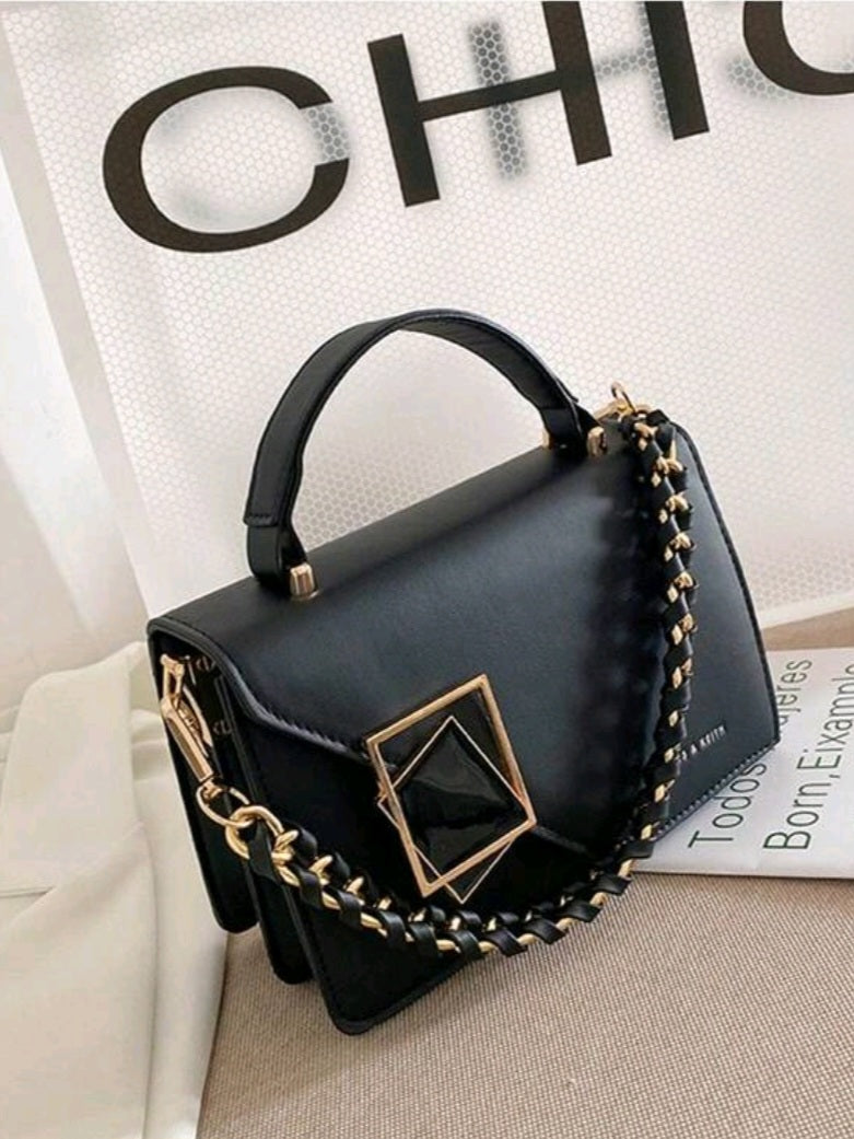 #2495 Chain Decorated Shoulder/ Crossbody Bag