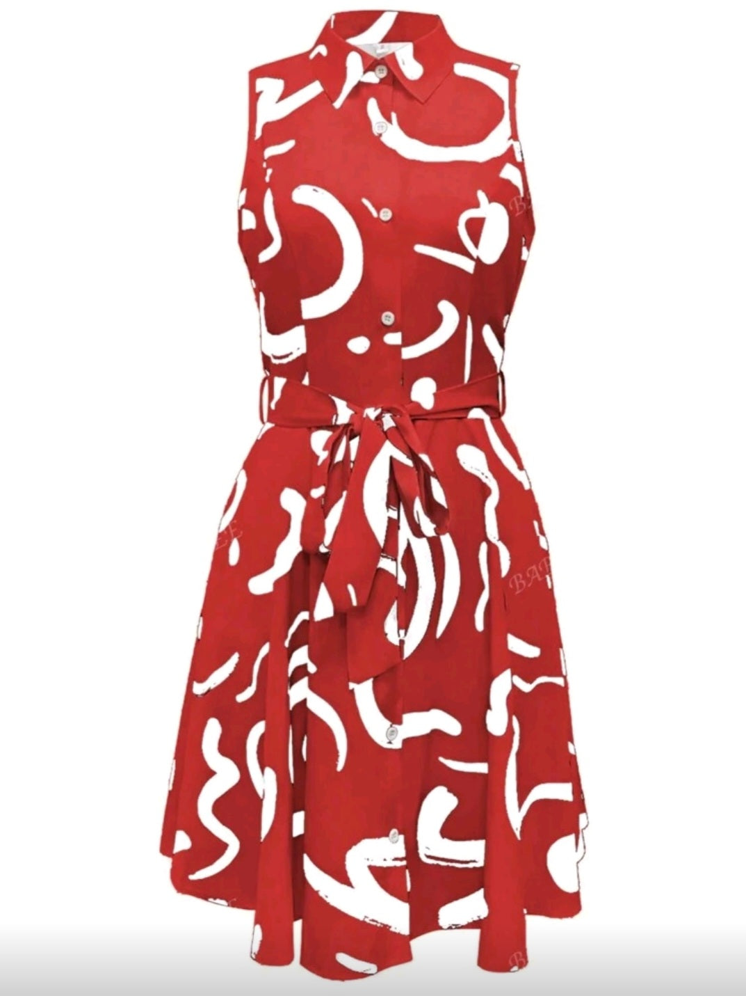 #1996 Front Button Sleeveless Dress