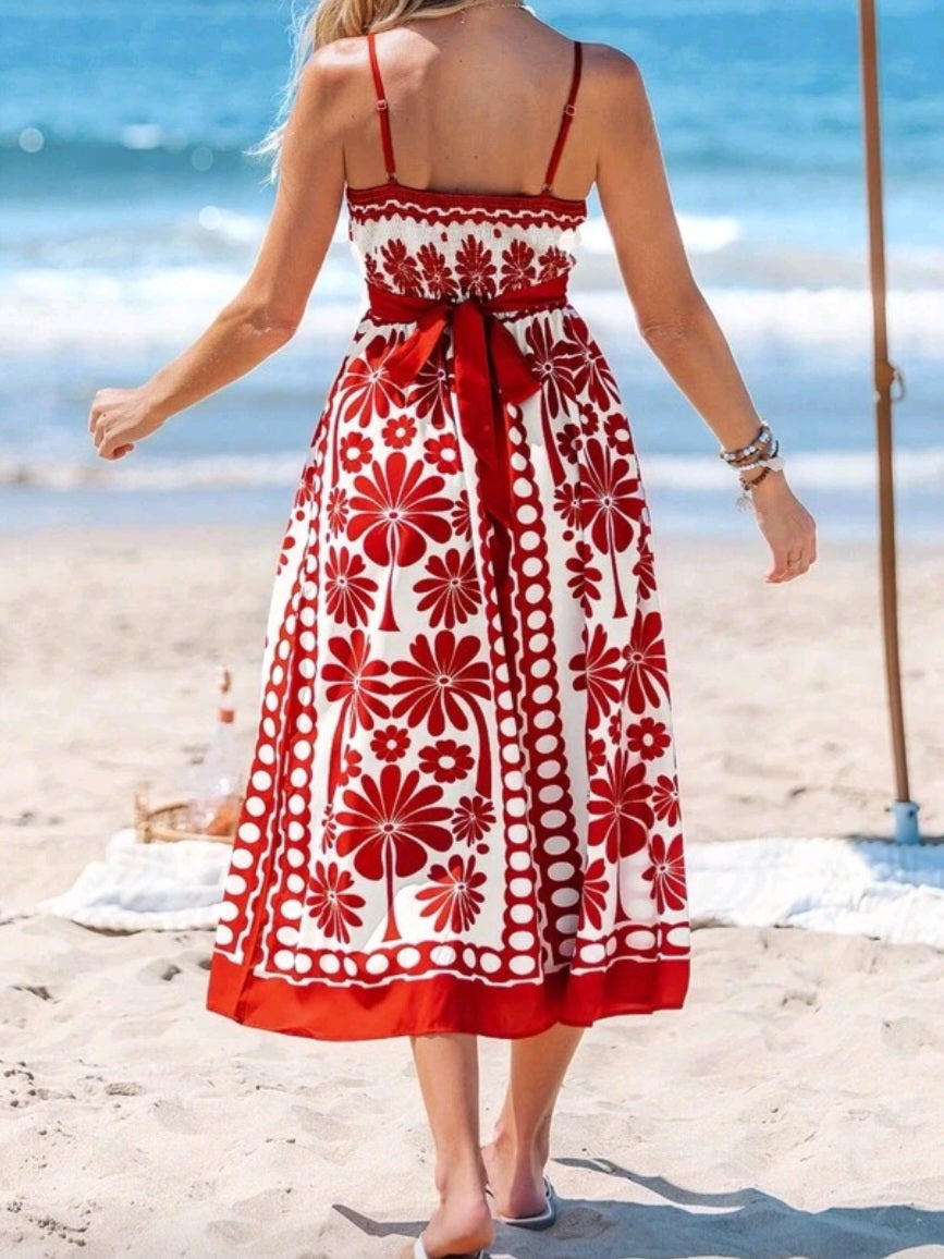 #4963 Floral Print A-Line Dress