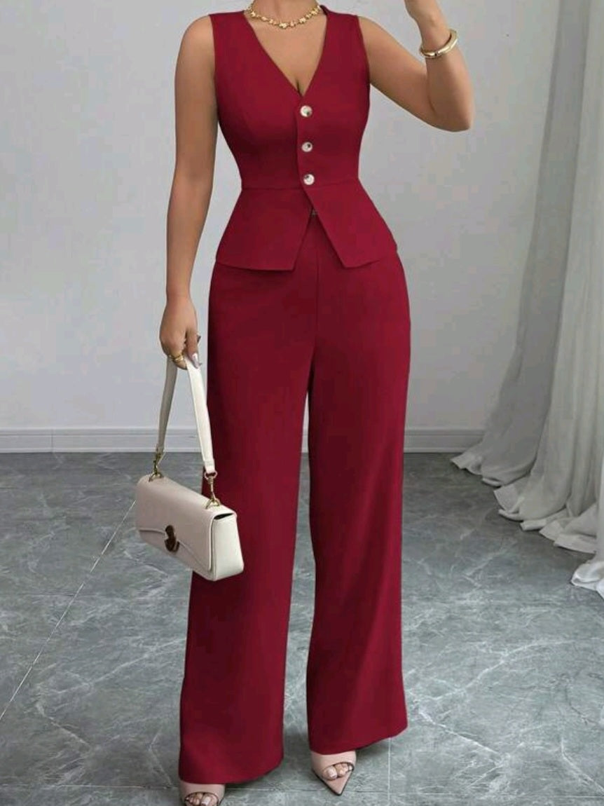 #7674 Elegant Sleeveless 2PCS Set