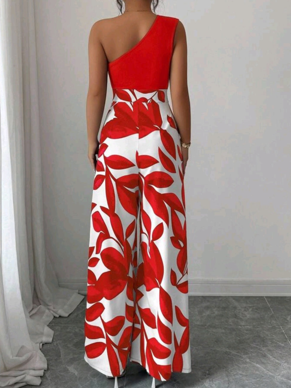 #8943 Print Wide Leg Jumpsuit