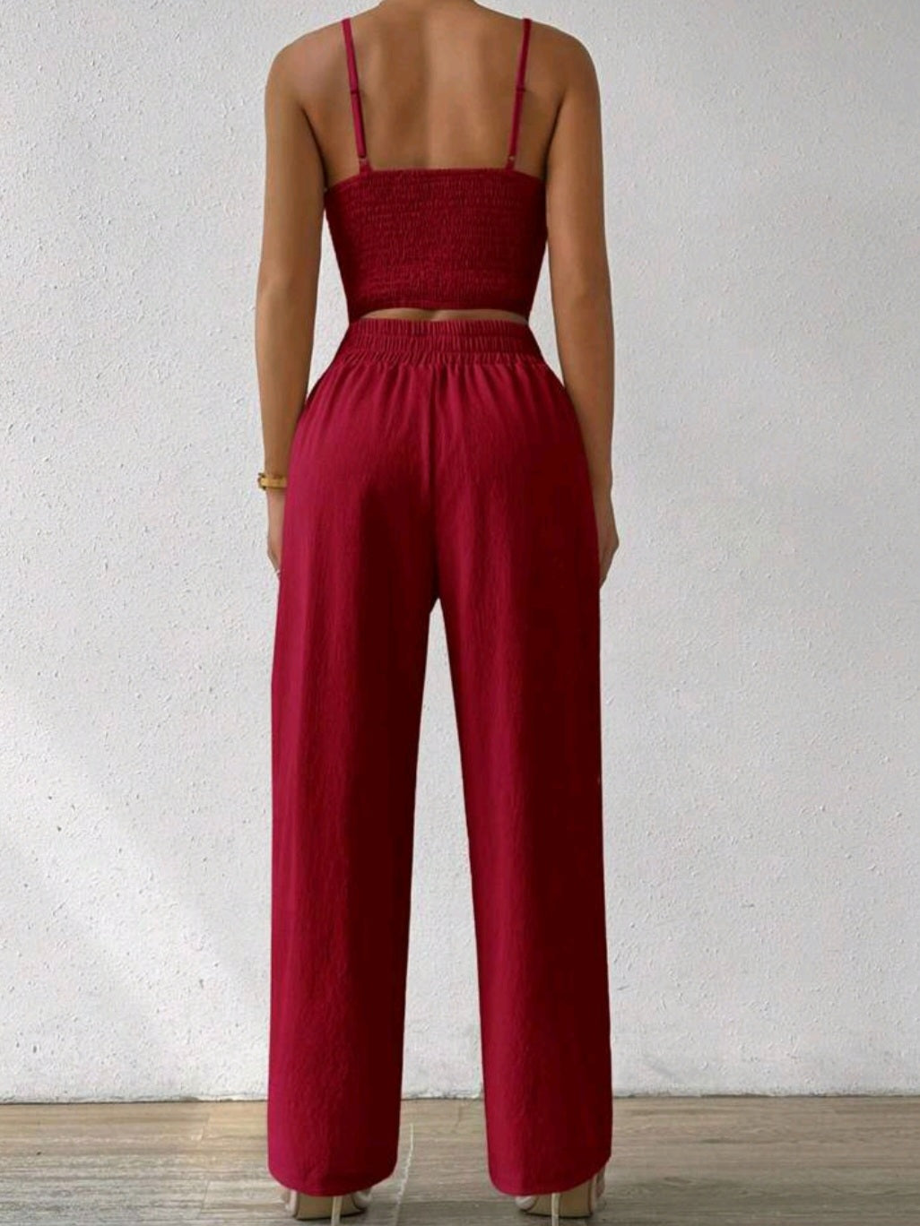 #9468 2pcs Camisole Top And Straight Leg Pants