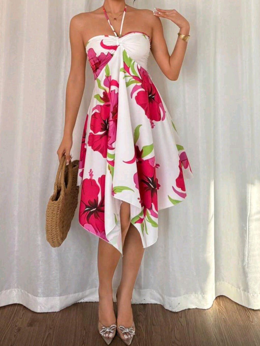 #4686 / 4414 Tropical Print Camisole Dress