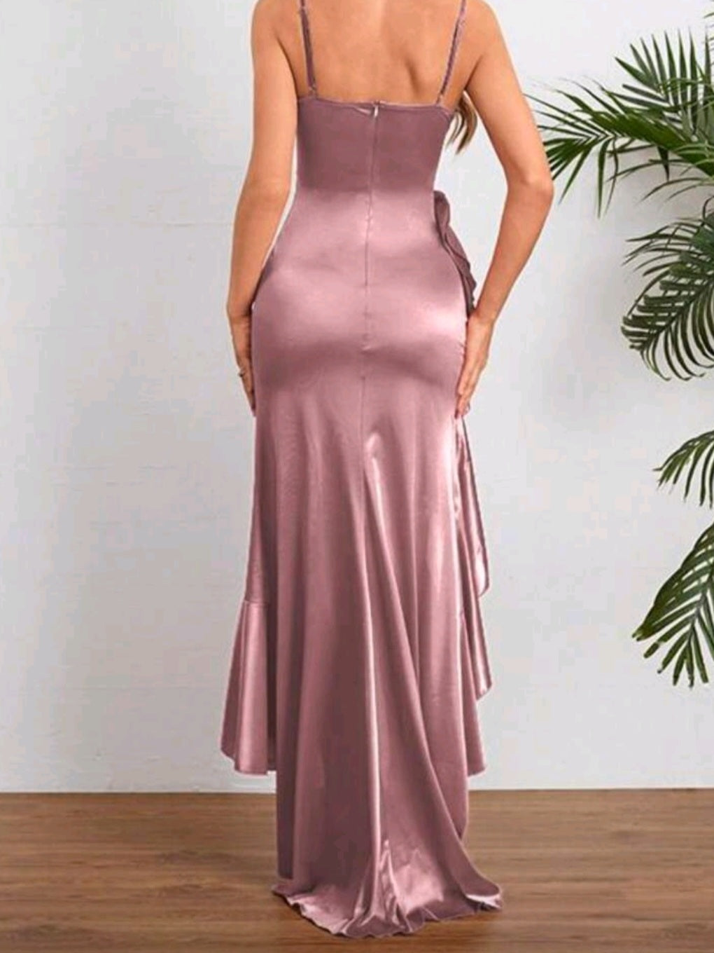 #5102 Elegant Sexy Ruffle Ruffled Slit Dress