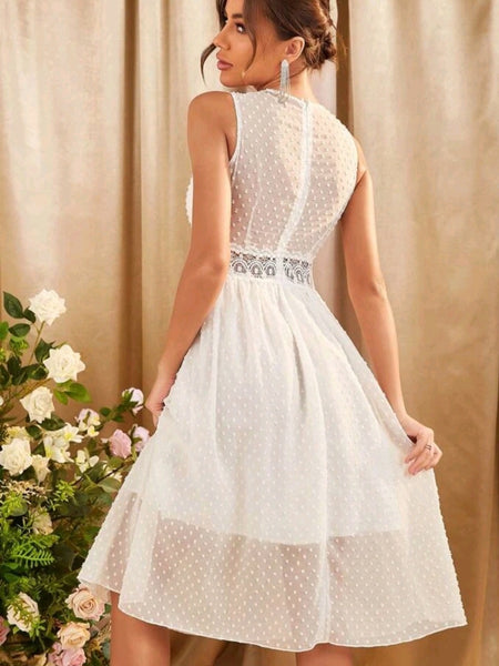 Lace Bodice Swiss Dot Dress