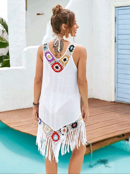 Crochet Fringe Hem Cover Up