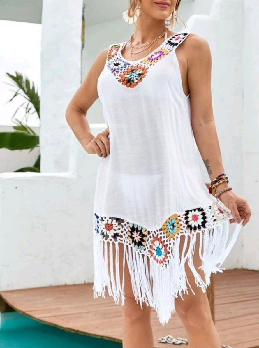 Crochet Fringe Hem Cover Up