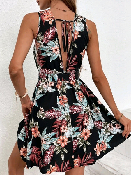 Tie Back Belted Dress