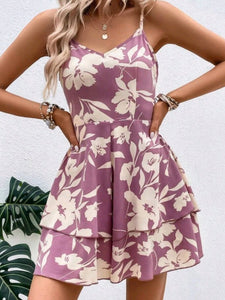 Tie Backless Two Layer Hem Cami Romper