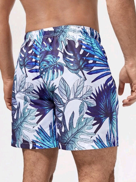 Drawstring Waist Swim Trunks