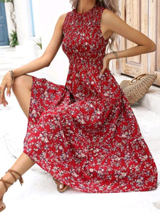 Floral Print Sleeveless A-line Dress