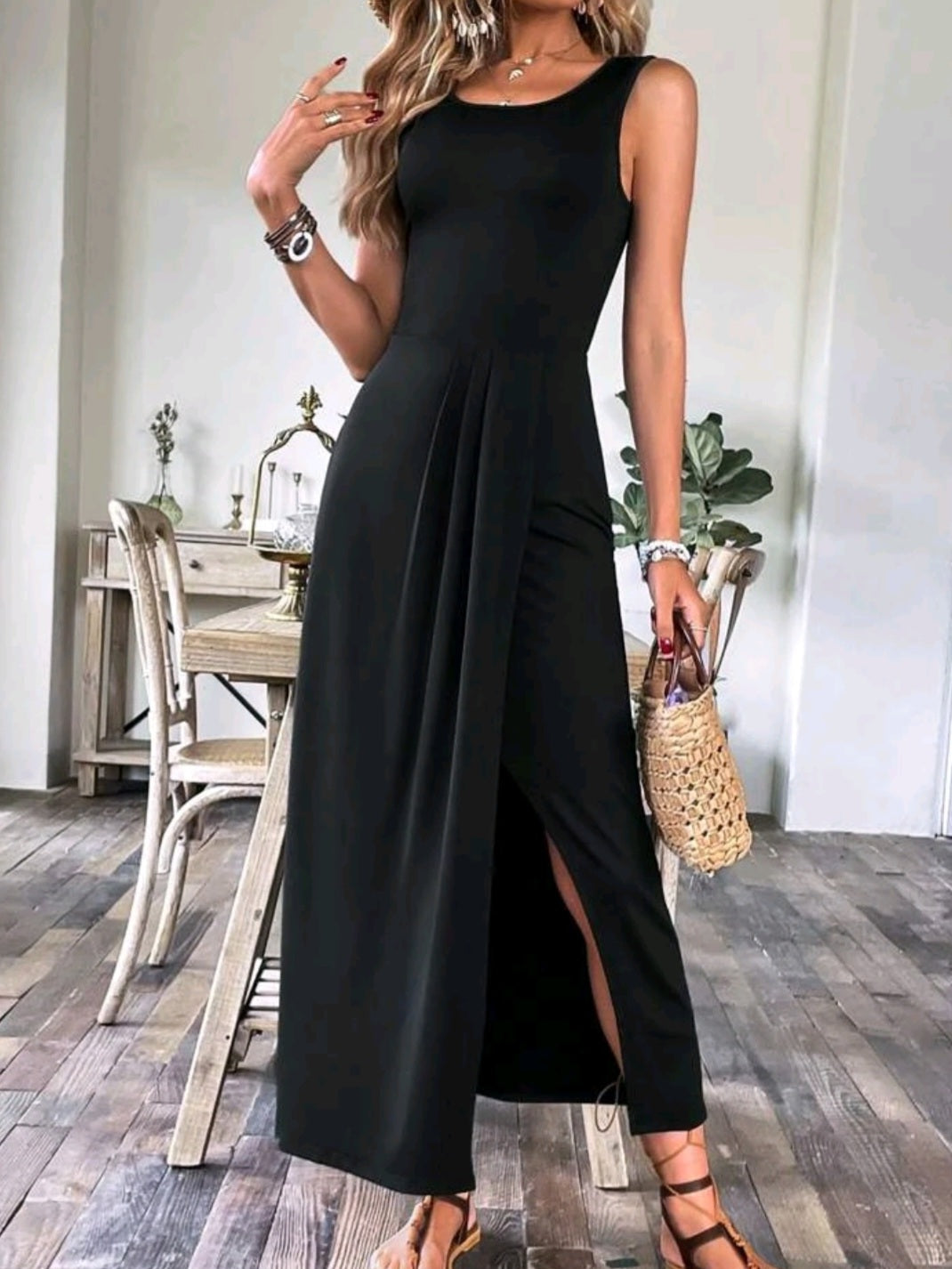 Split Thigh Dress Without Belt