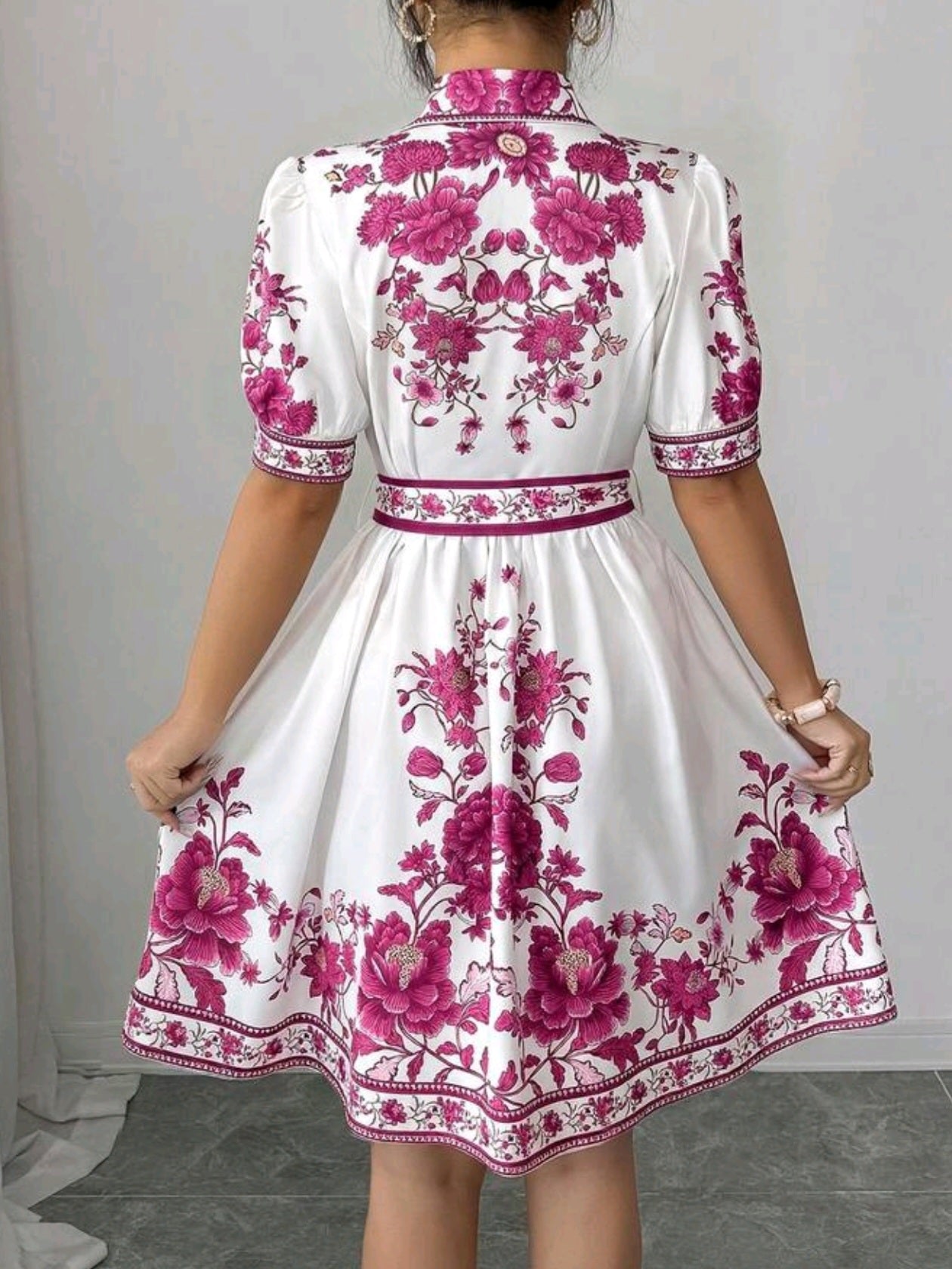 2802 Cinched Waist Waist Short Dress