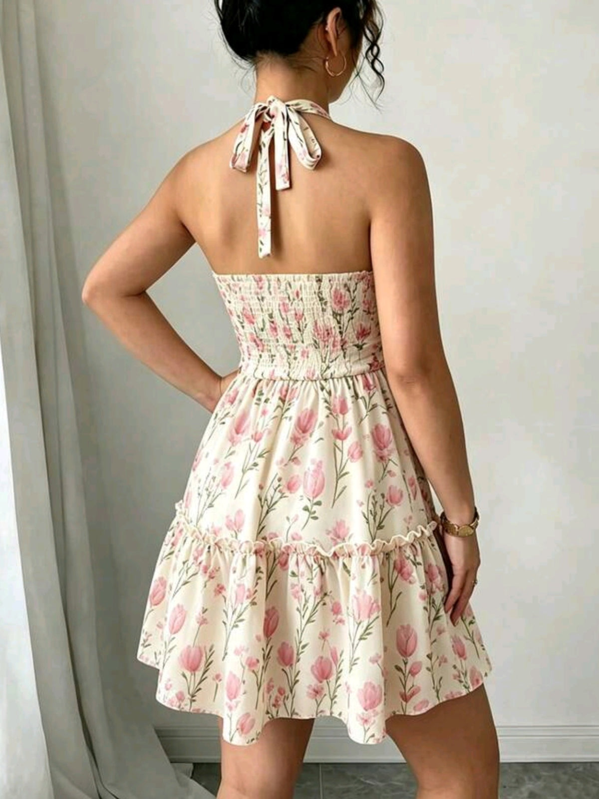 0778 Halter Neck Short Dress
