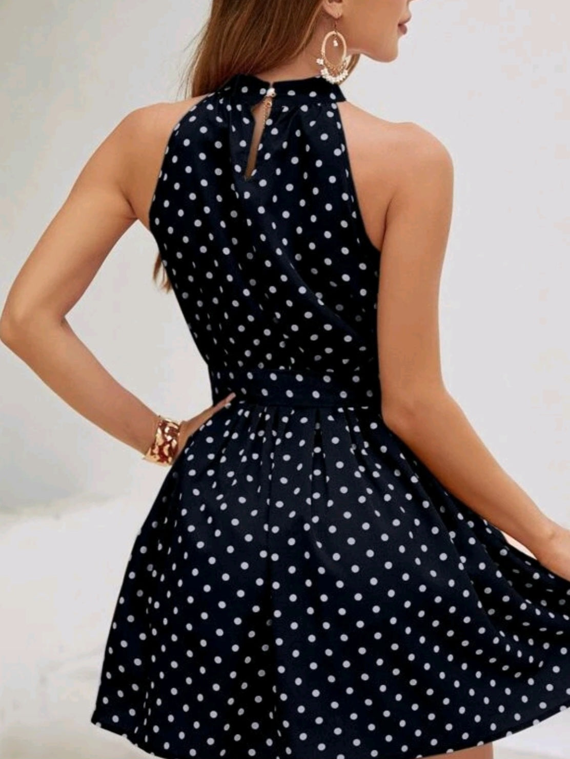 2910 High Neck Dress (navy blue)
