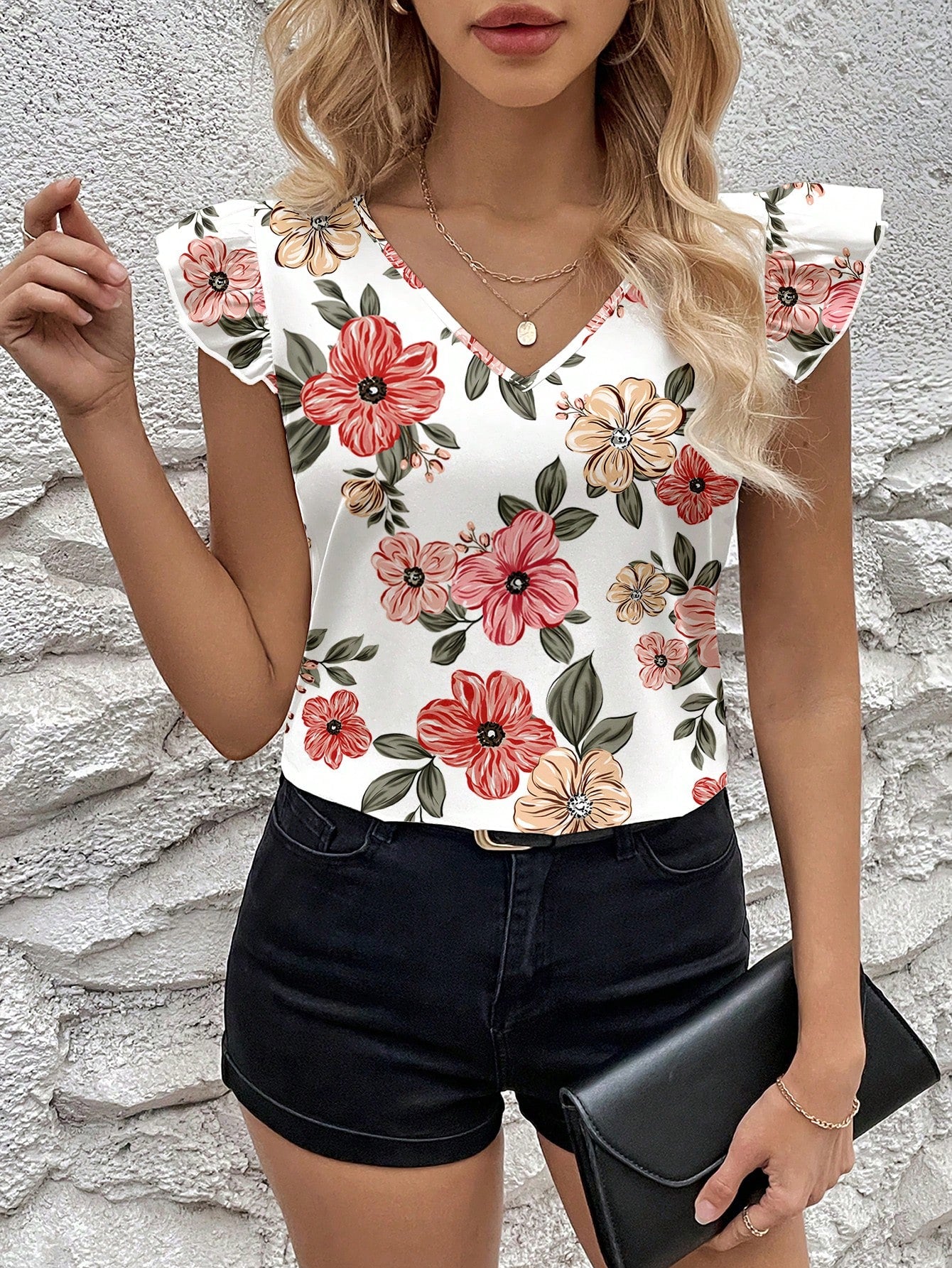 1180 Ruffle Trim Blouse