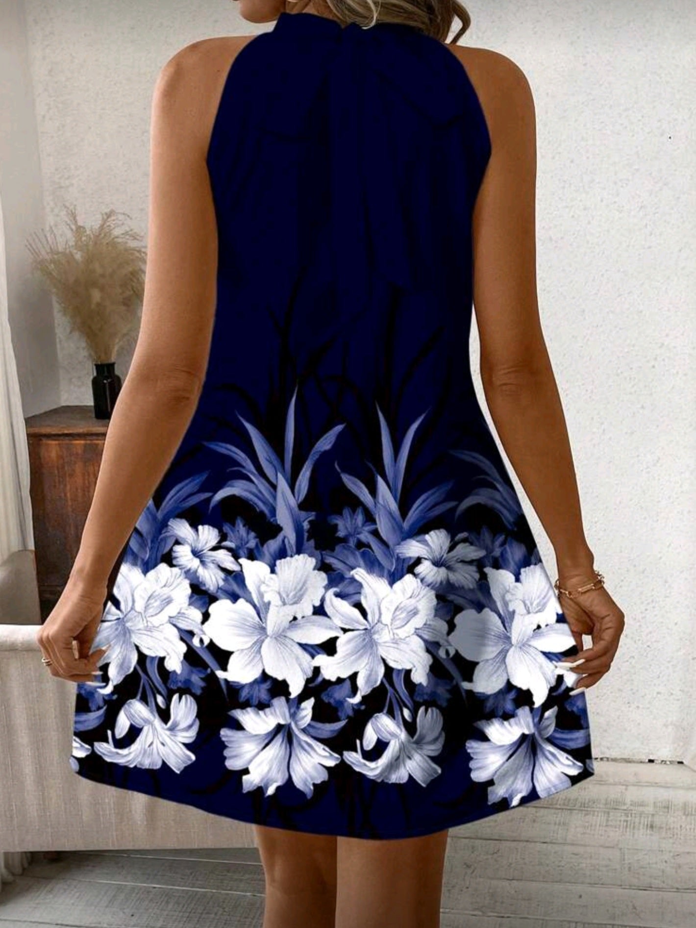 6633 Casual Loose Floral Print Dress