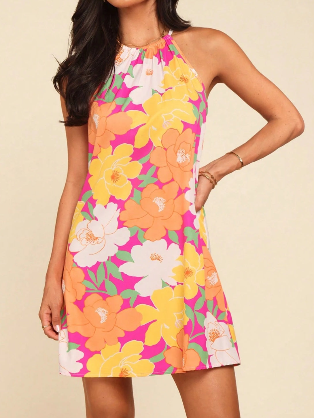0870 Open Shoulder Dress