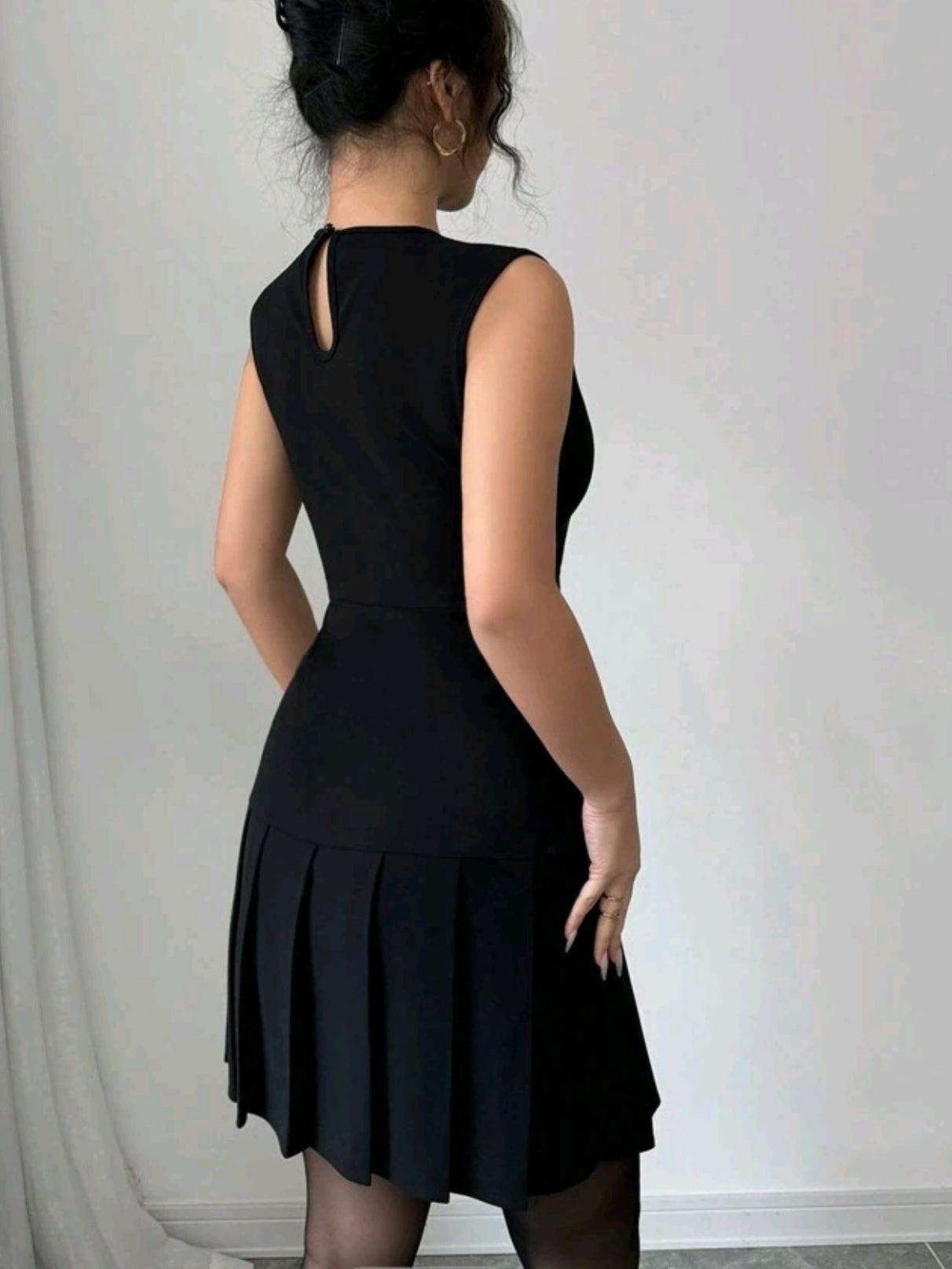 #8696 Mini Pleated Dress