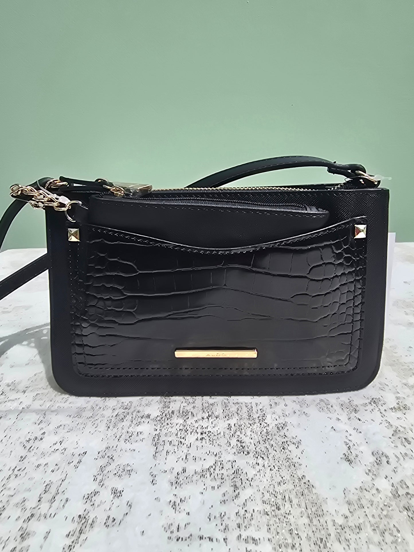 ALDO  Crossbody wallet on a string with detachable pouch black