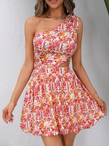 One Shoulder Cut Out Dress