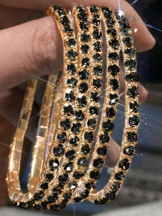 5027 5 piece rhinestone elastic handbands