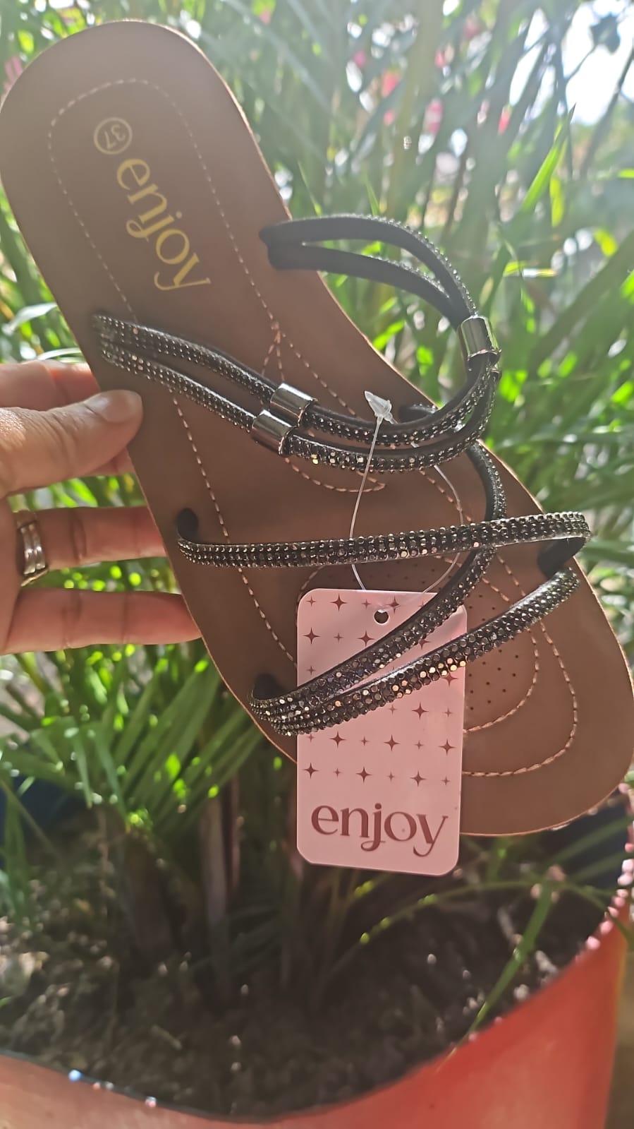 Slippers black with silver specks