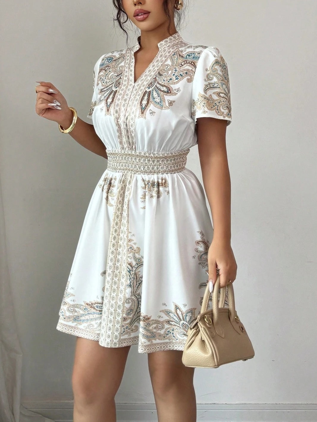 0055 Floral Belted Dress
