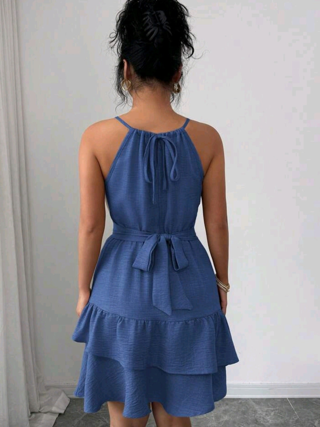 5203 Tiered Hem And Knee Length Dress